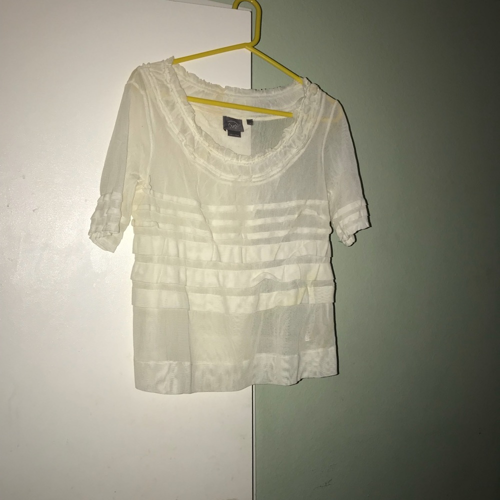 Sheer cream top